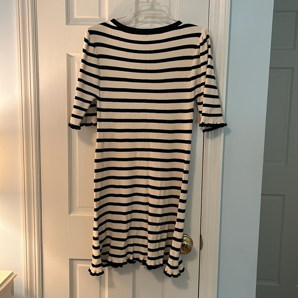 Zara Knit black and ivory dress ! Day to evening ! EUC - Picture 2 of 4
